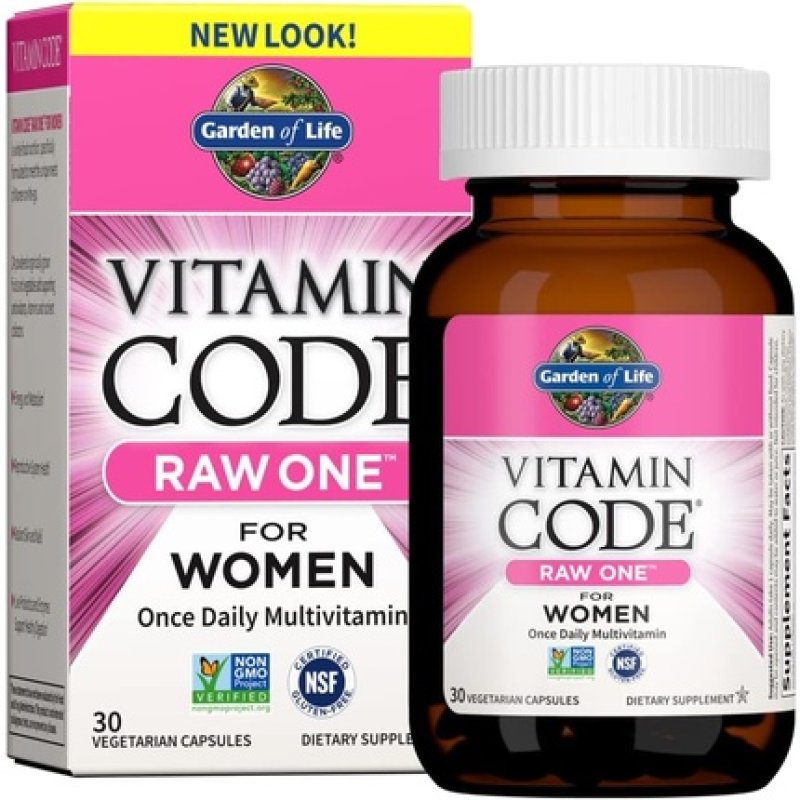 Garden of Life Vitamin Code Raw One Multivitamin for Women with Whole Food Iron and Probiotics 30 Count