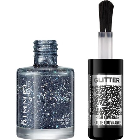 Rimmel London Glitter Nail Polish Top Coat Diamond Dust 8ml