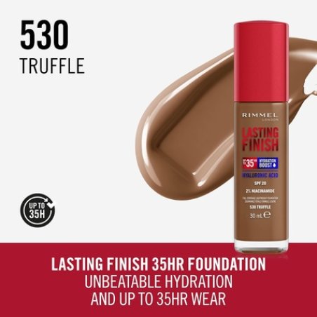 Rimmel Lasting Finish 35hr Foundation 530 Truffle Full Coverage Hydrating
