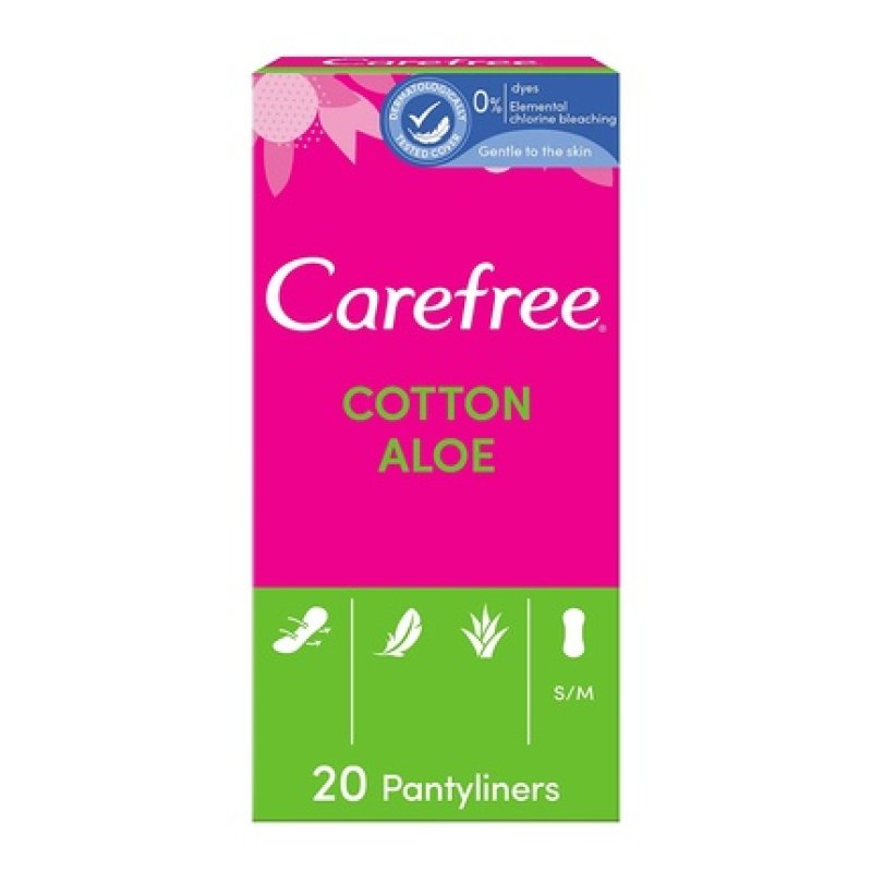 Carefree Panty Liners with Aloe 20 Count