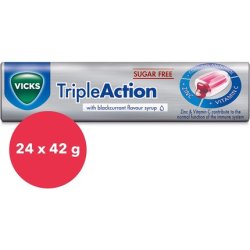 Vicks VapoDrops TripleAction Sugar Free Lozenges with Menthol Zinc and Vitamin C