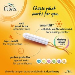 Lil-lets Extra Comfort Regular Absorbency Non-Applicator Tampons 16 Tampons
