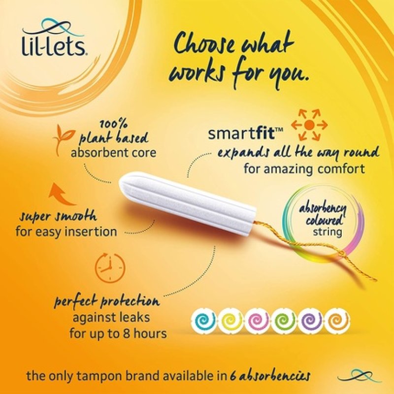 Lil-lets Extra Comfort Regular Absorbency Non-Applicator Tampons 16 Tampons