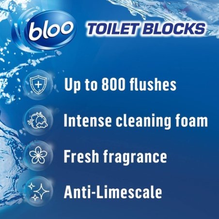 New Bloo Toilet Blocks Limescale Remover Original Blue