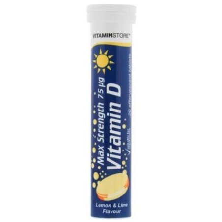 Vitamin Store Vitamin D 75ug 20 Lemon Lime Effervescent Tablets