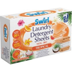 Swirl Laundry Detergent Sheets Non-Bio Tropical 20 Pack