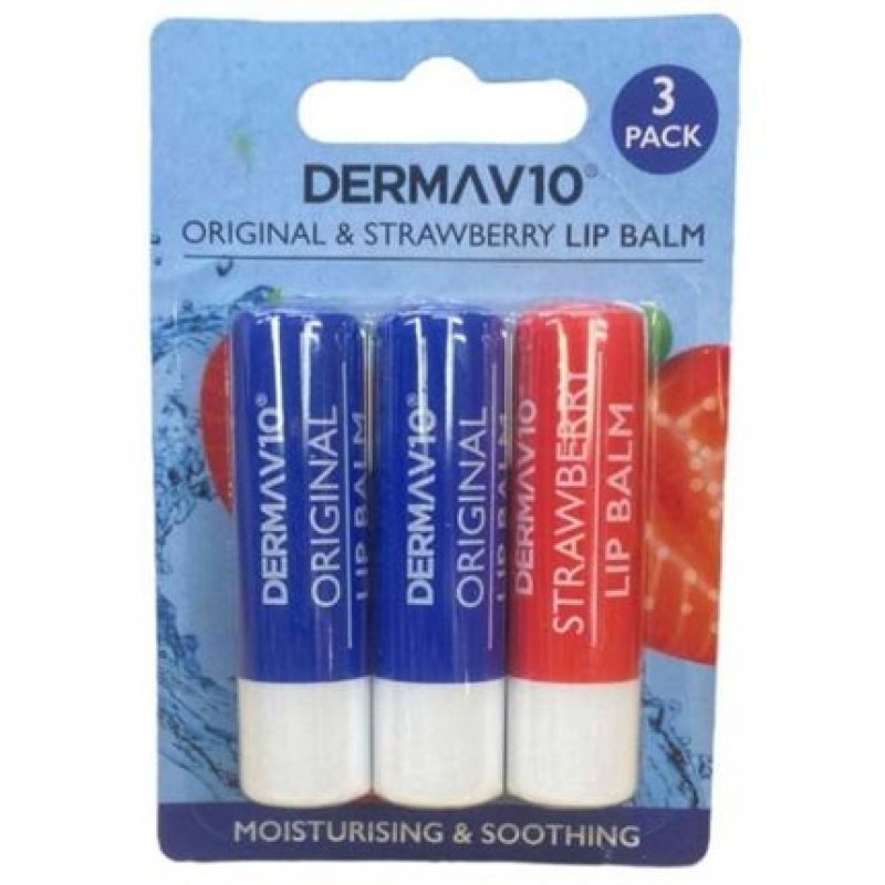 DermaV10 Lip Balm - Pack of 3