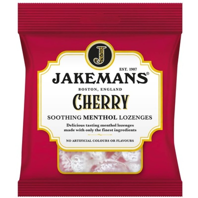Cauldon Ceramics Jakemans Cherry Flavour 73g Bags - Pack Of 2 - Soothing Menthol