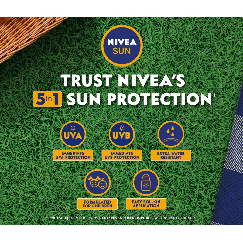 Nivea Sun Kids Protect & Care Coloured Roll-On Pink SPF 50 50ml