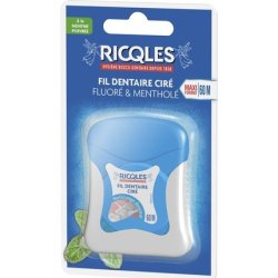 Ricqles Fluorinated and Mentholated Waxed Dental Floss 60m
