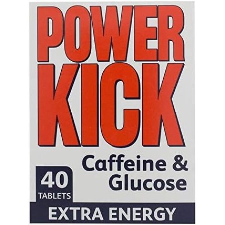 Powerkick Extra Energy Caffeine & Glucose Tablets 40 Tablets