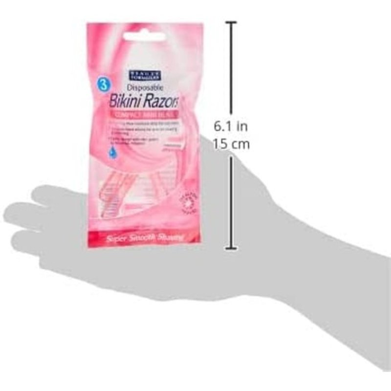 Beauty Formulas Disposable Bikini Razors Compact Mini Blade - Pack of 3