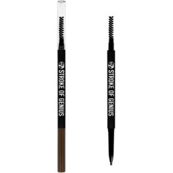 W7 Stroke of Genius Eyebrow Pencil Dual Ended Mechanical Brow Pencil with Spoolie Brush Dark Brown