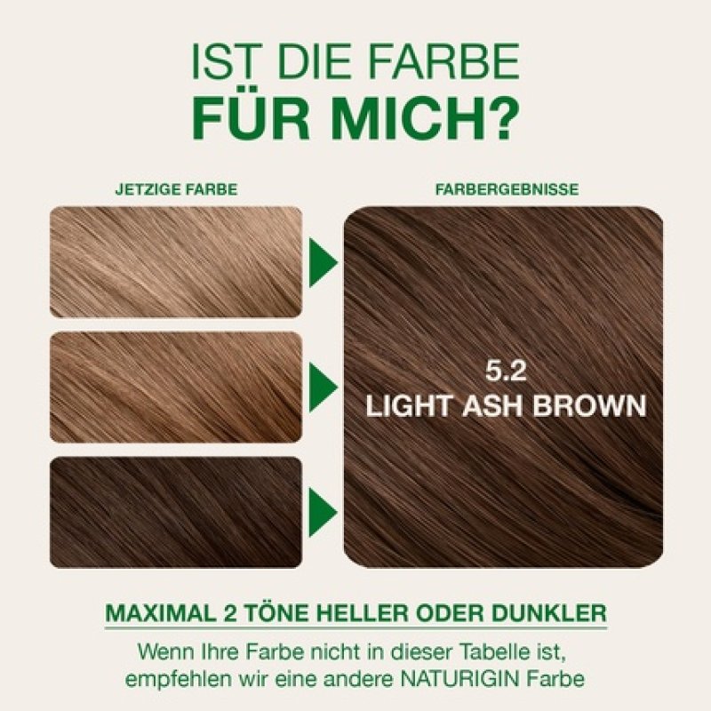 Light Ash Brown 52 Permanent Hair Color with Natural Ingredients