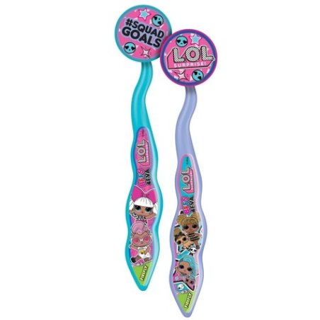 L.O.L Surprise Kids Toothbrushes and Caps with Ergonomic Handles - Pack of 2