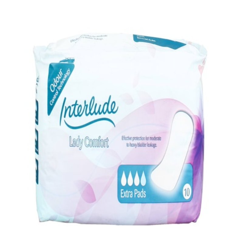 Interlude Lady Comfort Incontinence Pads Extra - Pack Of 10