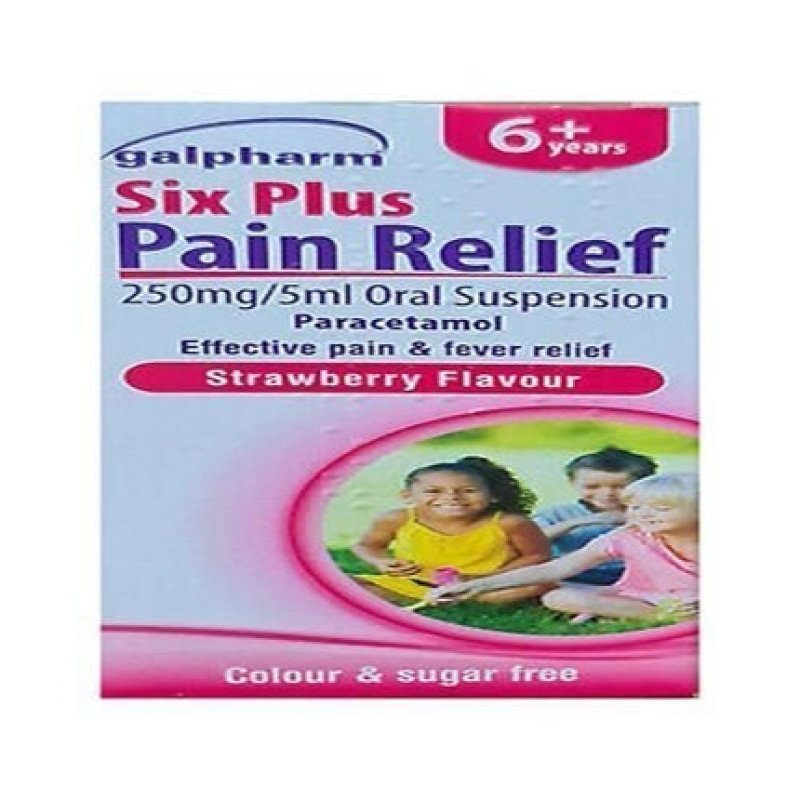 Galpharm Six Plus Oral Suspension for Children 250mg/5ml Pain Relief 80ml