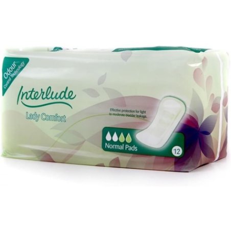 INTERLUDE Lady Comfort Incontinence Pads Normal 12's