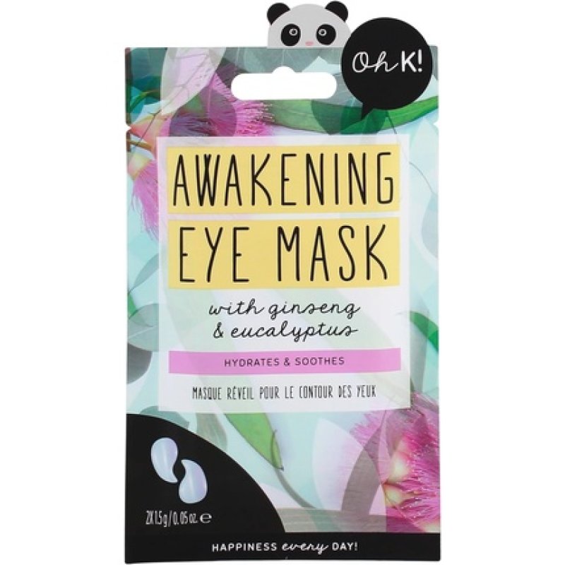 Oh K! Under Eye Mask for Tired and Puffy Eyes De-puffing with Added Ginseng Vegan and Cruelty Free 13g 2 Count