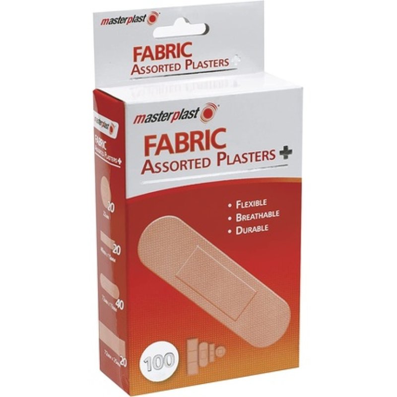 MASTERPLAST Assorted Fabric Plasters Flexible Durable