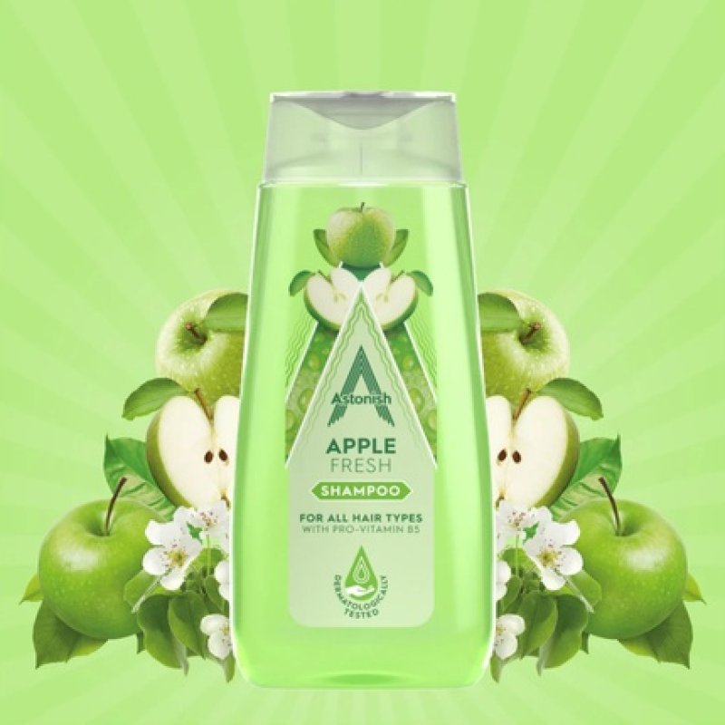Astonish Apple Fresh Shampoo with Pro-Vitamin B5 400ml Green