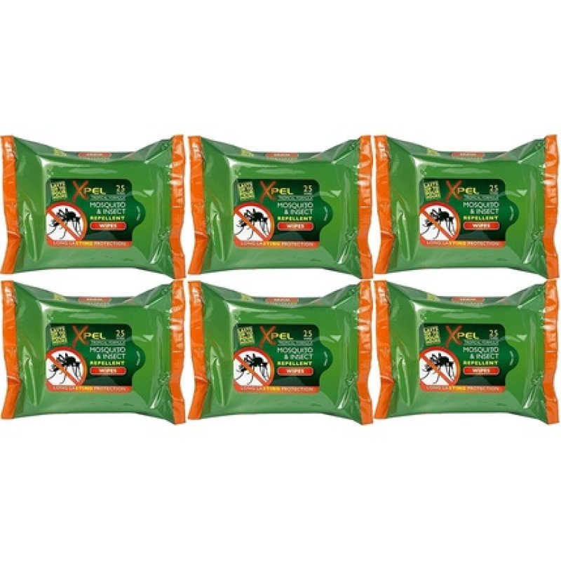 Xpel Insect Mosquito Repellent Wipes Tropical Formula 25 Wipes