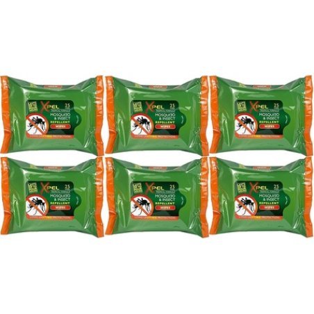Xpel Insect Mosquito Repellent Wipes Tropical Formula 25 Wipes