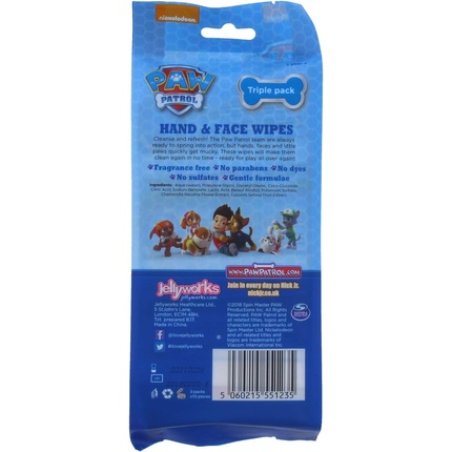 PAW Patrol Hand & Face Wipes 10's - Pack of 3