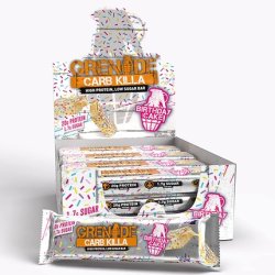 Grenade Carb Killa High Protein and Low Carb Bar 60g - Pack of 12 Birthday Cake