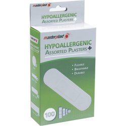 Masterplast Hypoallergenic Plasters Flexible and Durable White 100 Counts