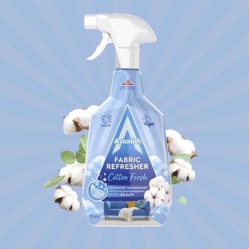 Astonish Fabric Refresher Spray for Freshening Clothes, Curtains, Carpets and Fabrics Cotton Fresh Scent 750ml