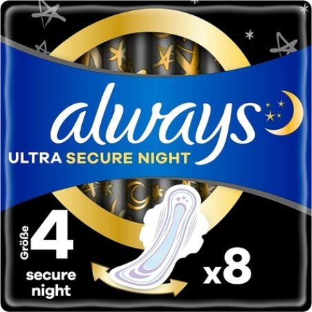 Always Ultra Secure Night with Wings 8 - Pack of 8