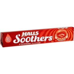 HALLS Soothers Strawberry Juice Sweets 45g