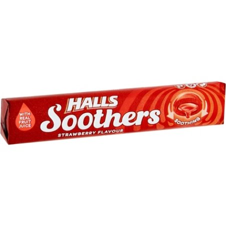 HALLS Soothers Strawberry Juice Sweets 45g