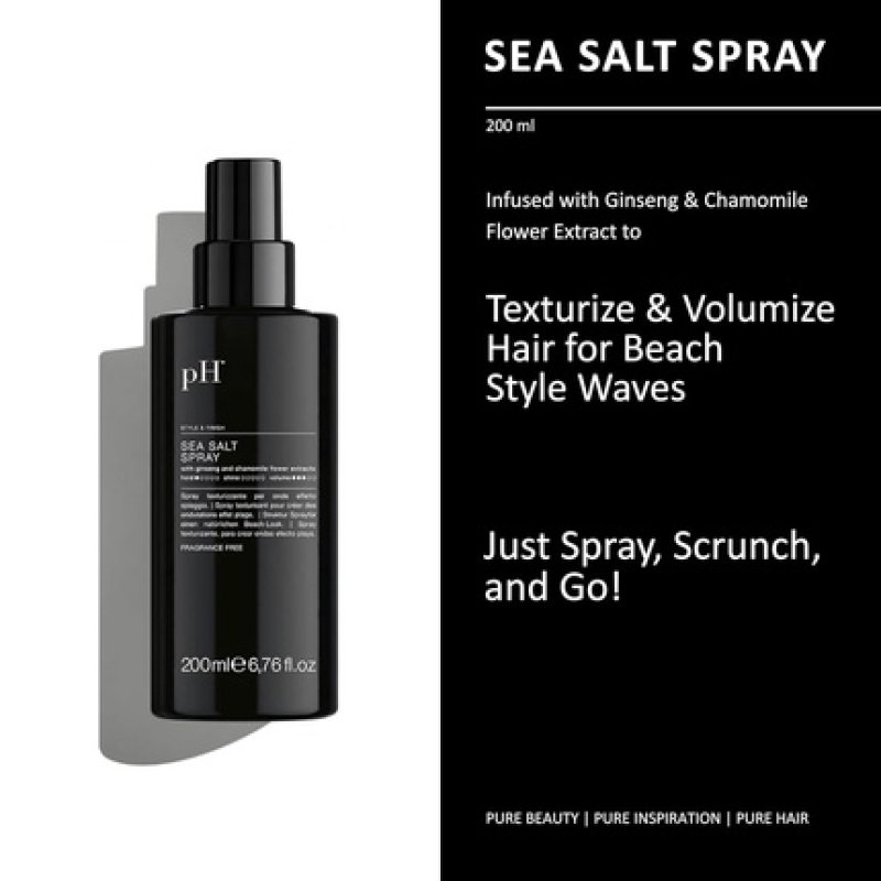 Ph Pure Hair Sea Salt Spray for Beach Waves Volumizing Hair Spray for All Hair