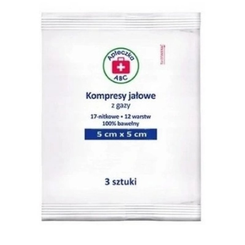 Abc First Aid Kit Sterile Gauze Swabs, 5x5 Cm, 3 Pieces, 12 Layers, Long Validity
