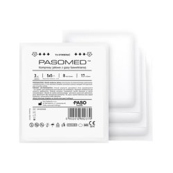 Pasomed 17-Threaded Sterile Compresses - 8 Layers, 5x5 Cm, 3 Pieces