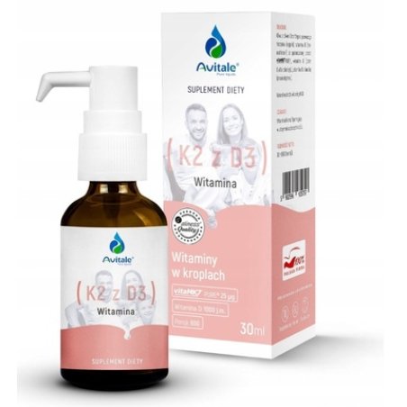 Avitale Vitamin K2 D3 Vita Mk7 25 Micrograms D3 1000 International Units Olive 30 Milliliters