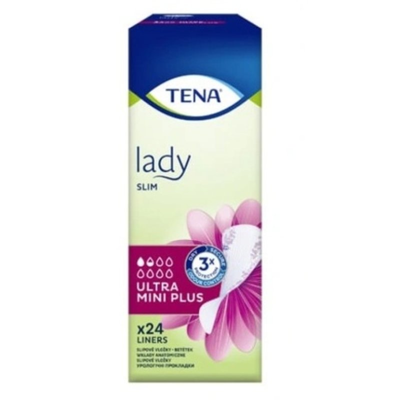 Tena Lady Slim Ultra Mini Plus Anatomical Insoles - 24 Pieces