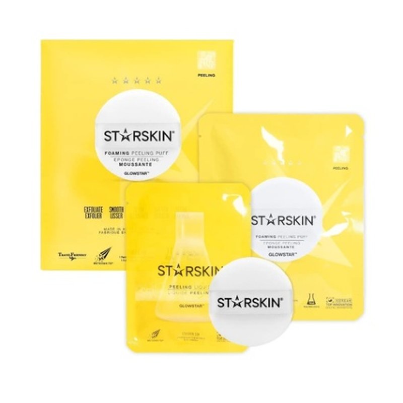 Glowstar Foaming Peeling Puff Spongy Puff Infused with Vitamin C and AHAs for a Professional Peel