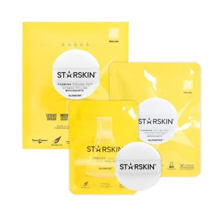 Glowstar Foaming Peeling Puff Spongy Puff Infused with Vitamin C and AHAs for a Professional Peel