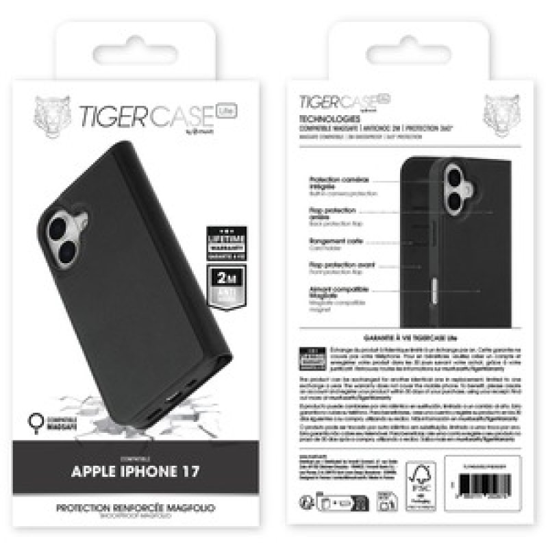 TIGER CASE LITE FOLIO MAGSAFE NOIR 2M IPHONE 17