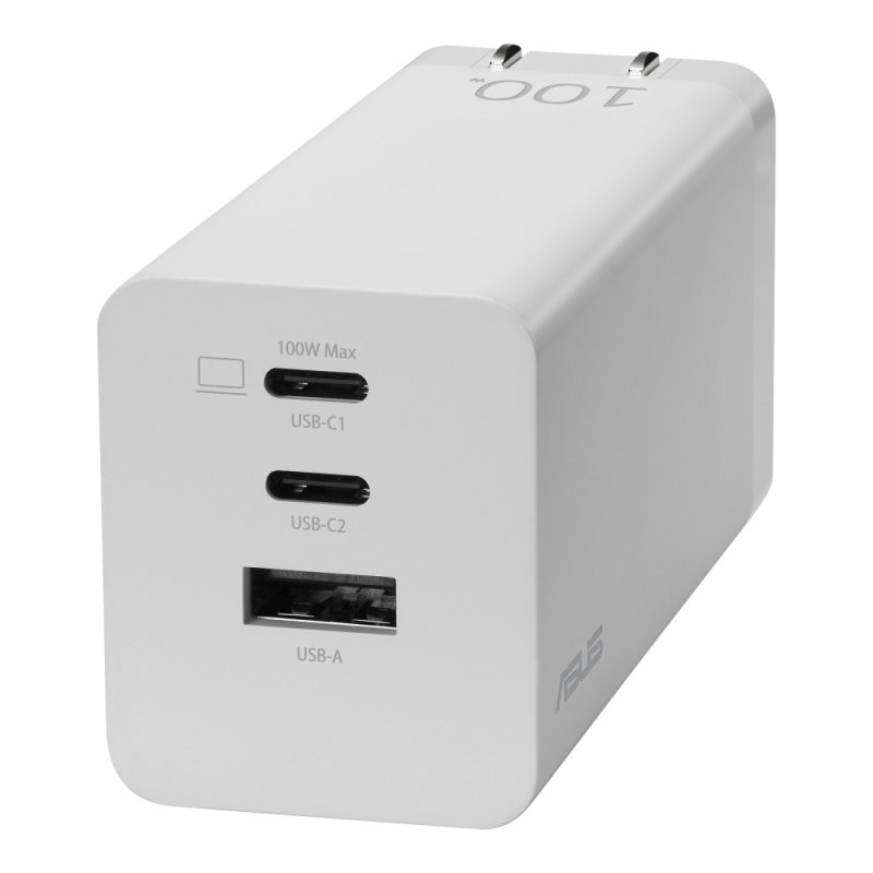 Multiport-Ladegerät AC100-02, EU UK (weiß, 100 Watt, 2x USB-C USB-A)