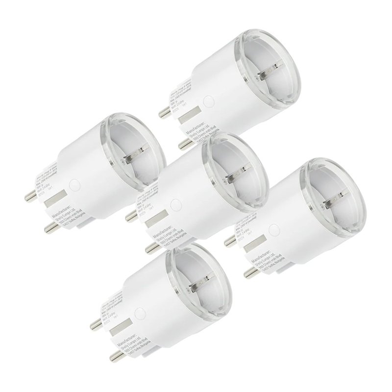 Set of 5 Shelly Plug S MTR Gen3 12A smart outlets (white)
