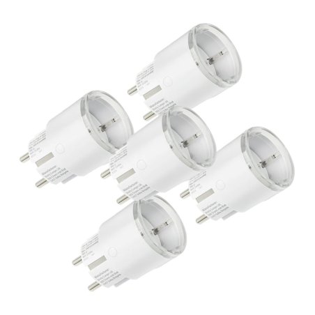 Set of 5 Shelly Plug S MTR Gen3 12A smart outlets (white)
