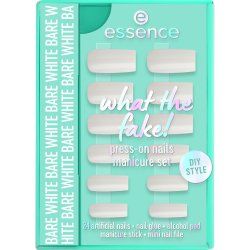 Essence what the fake! PRESS ON NAIL Ongles des mains Blanc Monochromatique 24 pièce(s) Boîte