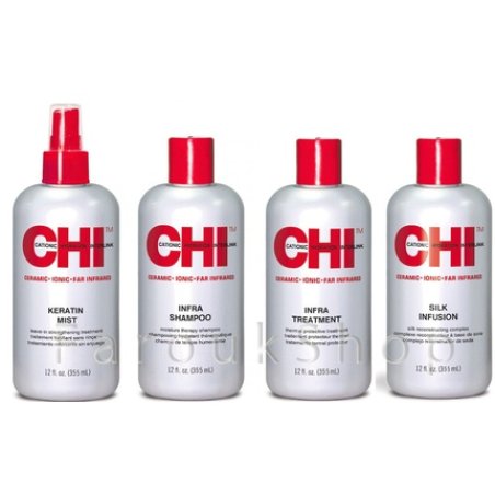 Chi Keratin Mist 355ml Silk Infusion 300ml Infra Shampoo & Treatment