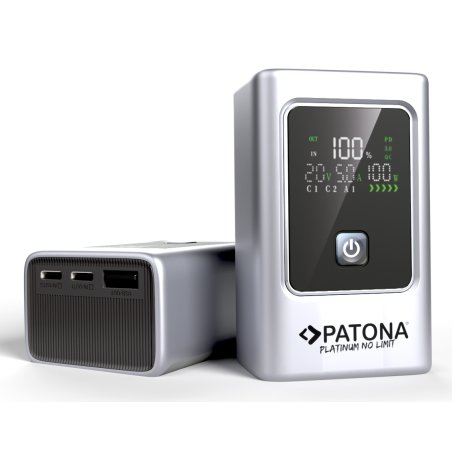 PATONA Platinum Powerbank Luxury One PD35 | 10000mAh | PD 35W | USB-C USB-A Silver Black