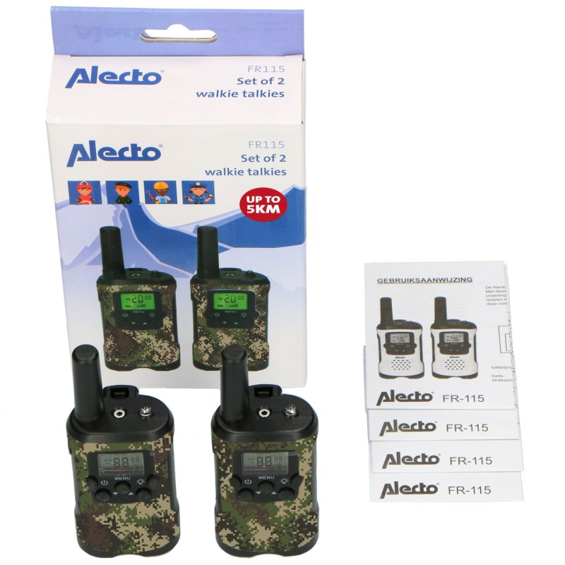 Alecto FR115CAMO two-way radio 8 channels 446 MHz Khaki
