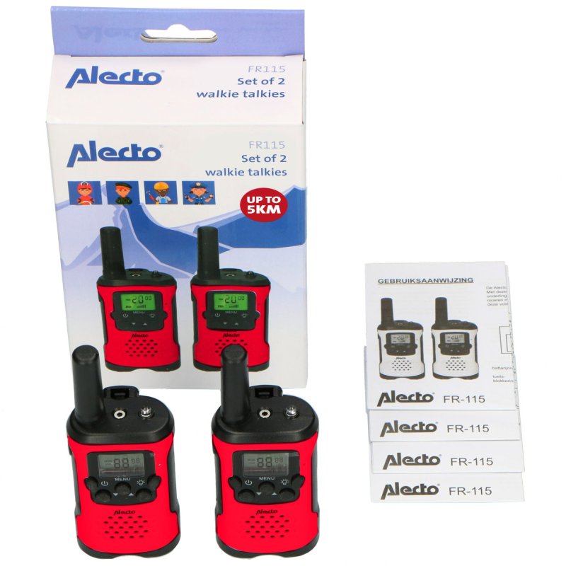 Alecto FR115RD radio bidirectionnelle 8 canaux 446 MHz Noir, Rouge